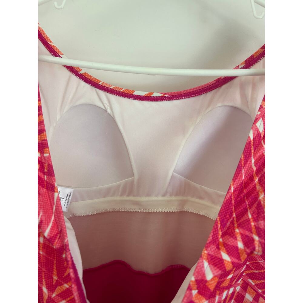 Calypso Cove Pink Floral Swim Dress One Piece Swimsuit, Size 12 - Picture 5 of 8